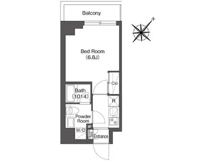 BPRレジデンス南行徳(1K/3階)の間取り写真