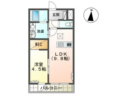 タイガーモス(1LDK/1階)の間取り写真