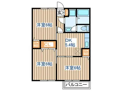 セブンピ-ク吉岡(3DK/2階)の間取り写真