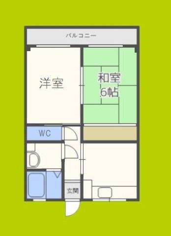上田マンション(2DK/4階)の間取り写真