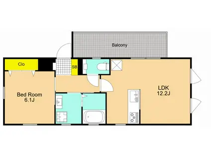 CREST COURT(1LDK/3階)の間取り写真