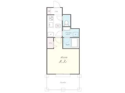 COCO西明石(1K/1階)の間取り写真