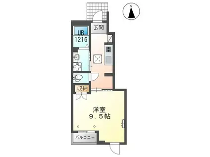 マーリエ(1K/1階)の間取り写真