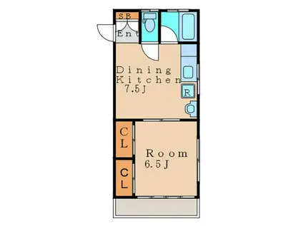 ハイム清芳(1DK/2階)の間取り写真