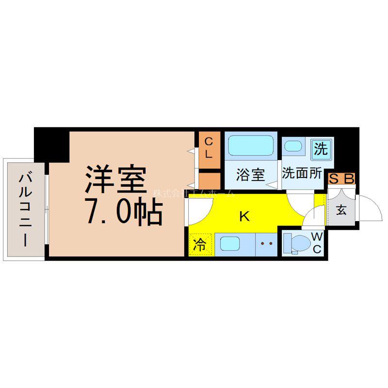 RESIDENCIA御器所(1K/7階)の間取り写真