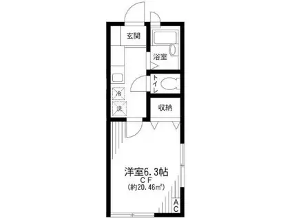 ポラリス(1K/2階)の間取り写真