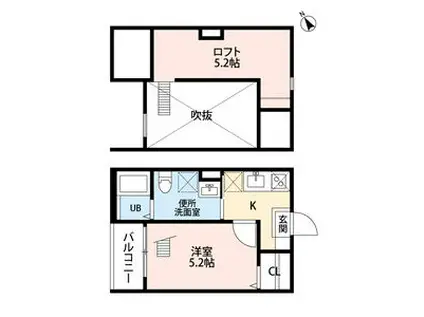 ボルツァーノ(1K/1階)の間取り写真