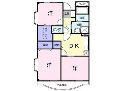 ジュネス香久山(3DK/3階)の間取り写真