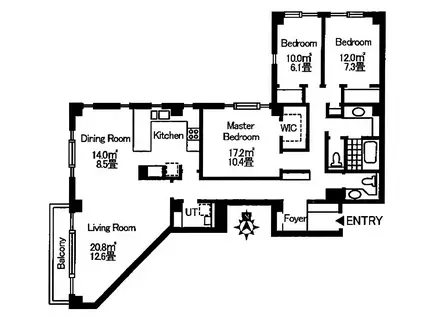プロビデンス(3LDK/3階)の間取り写真