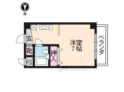 松風マンション(1K/4階)の間取り写真