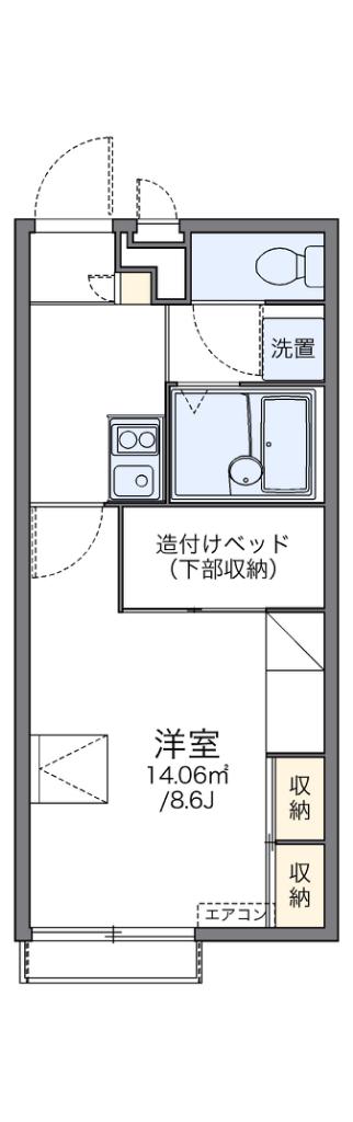 レオパレスあいのつちやま(1K/1階)の間取り写真