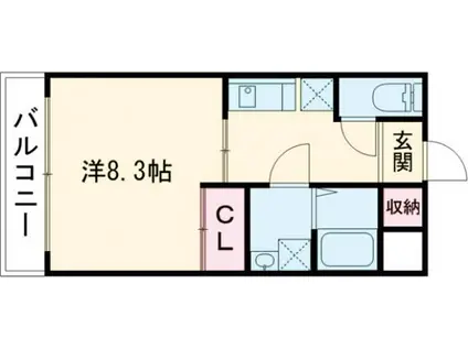 ローズガーデンII(1K/4階)の間取り写真