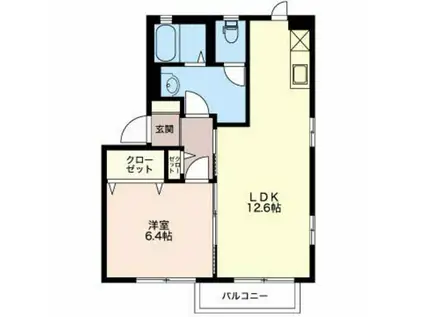 ガーデンハイツ東原町B(1LDK/1階)の間取り写真