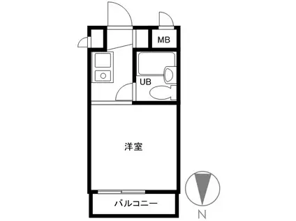 スカイコート下高井戸(1K/7階)の間取り写真