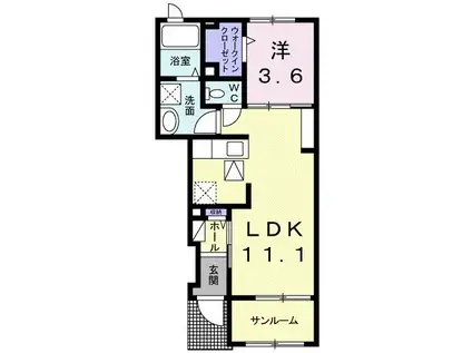 リンデン タカキ(1LDK/1階)の間取り写真
