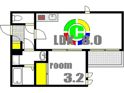 THEE REGALEST LILYHIROSHIMA(1LDK/3階)の間取り写真