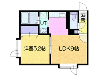 メイプルハイツⅡ(1LDK/2階)の間取り写真