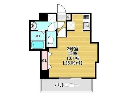 エステラスワン(ワンルーム/4階)の間取り写真