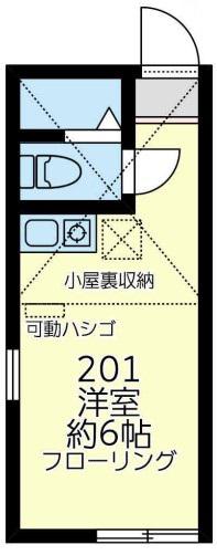 ユナイト日の出町パトリアージュの杜(ワンルーム/2階)の間取り写真