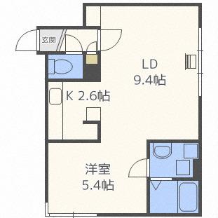 コラージュ琴似(1LDK/4階)の間取り写真