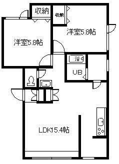 YOUトピア燦燦(2LDK/2階)の間取り写真
