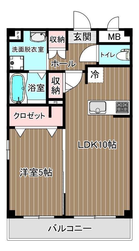 DOMO原水(1LDK/2階)の間取り写真