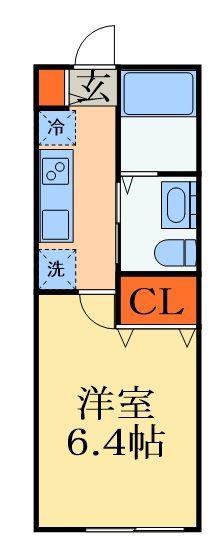 VAU HOUSE蘇我(1K/2階)の間取り写真