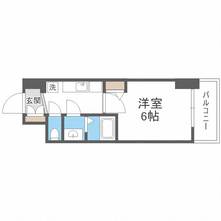 GM難波ウエストD.C(1K/7階)の間取り写真