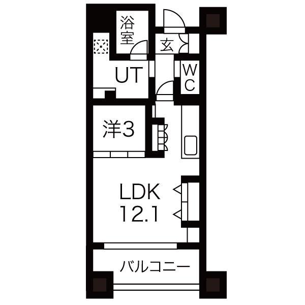 AREX丸の内(1LDK/5階)の間取り写真
