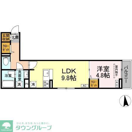 セレスティア東保木間II(1LDK/3階)の間取り写真