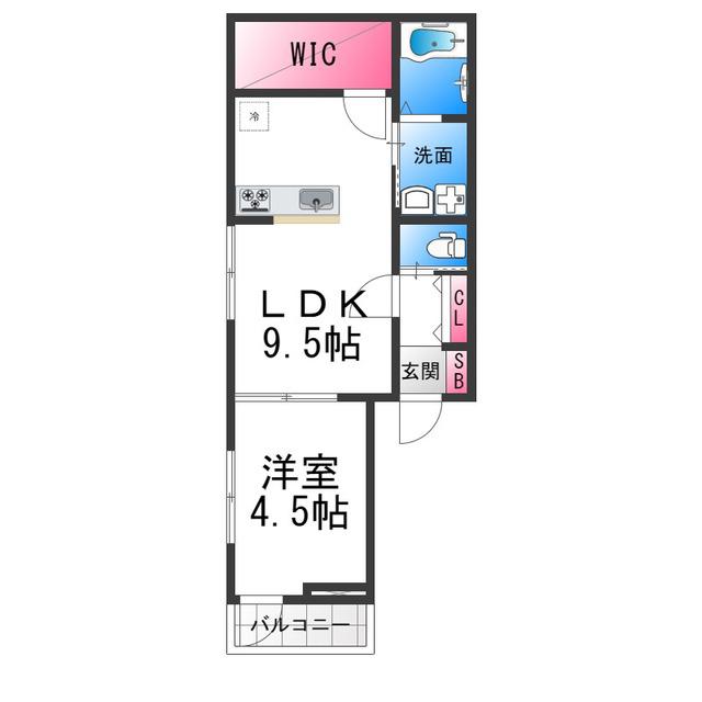 百舌鳥陵南町プロジェクト(1LDK/1階)の間取り写真