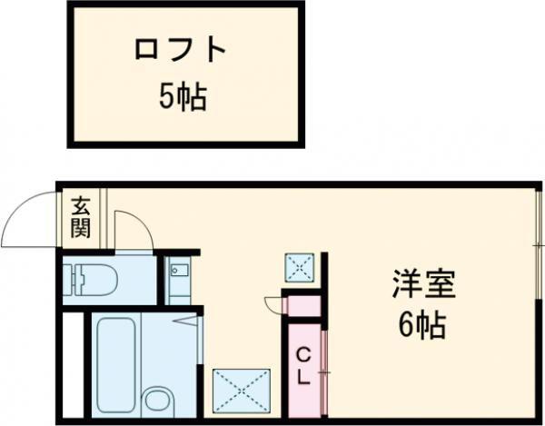 カーディフ(1K/1階)の間取り写真