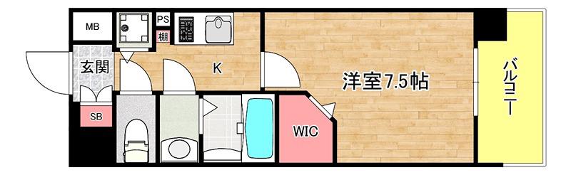 ミラージュパレスLOTUS LIFE(1K/9階)の間取り写真