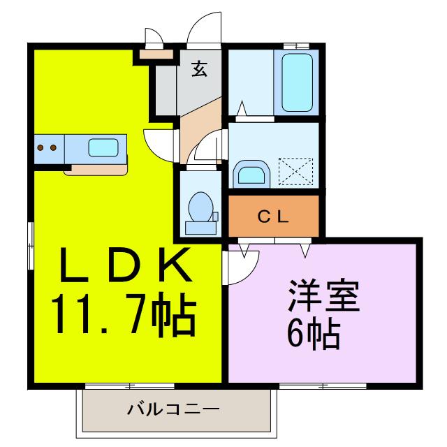トミージュ(1LDK/3階)の間取り写真