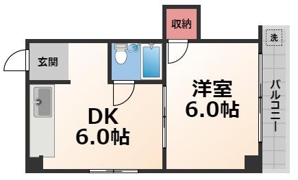すみれプラザ長堂(1DK/2階)の間取り写真