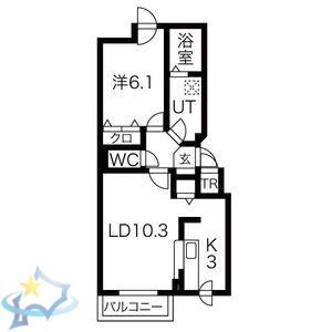 グレースコート(1LDK/3階)の間取り写真