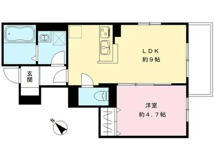 ブエナビスタ二子玉川(1LDK/2階)の間取り写真
