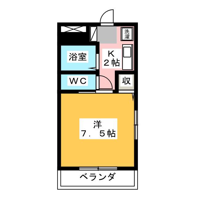 エクセル御幸(1K/3階)の間取り写真