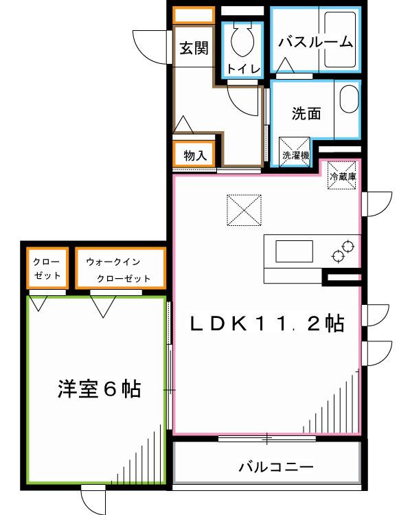 BEAUBELLE(1LDK/1階)の間取り写真