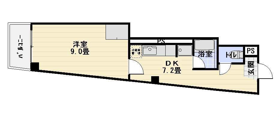 稲川うおとう(1DK/5階)の間取り写真