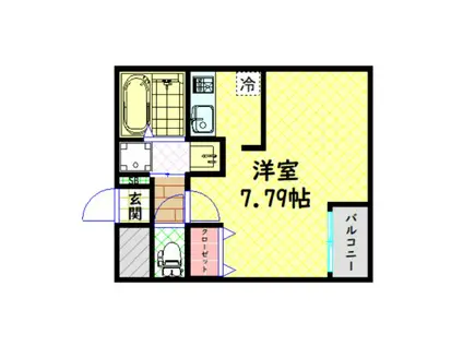 ダイドーメゾン大阪本町イースト(ワンルーム/4階)の間取り写真