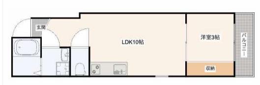 LUMINART明石(1LDK/2階)の間取り写真