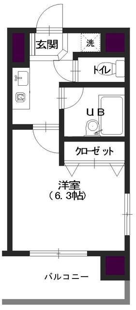 クアトロエスペランサ(1K/3階)の間取り写真