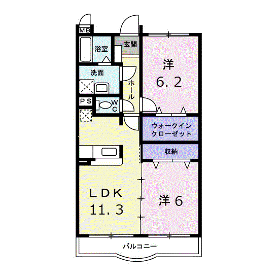 シェーネ・F(2LDK/3階)の間取り写真