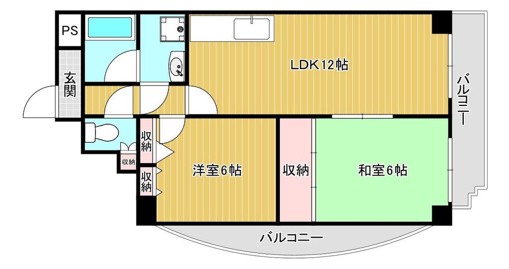 セブンスフロアー(2LDK/6階)の間取り写真