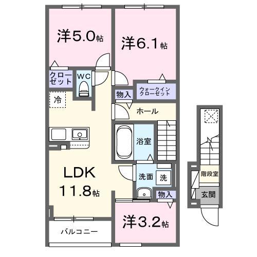 グランデ・ヴェリタ(3LDK/2階)の間取り写真