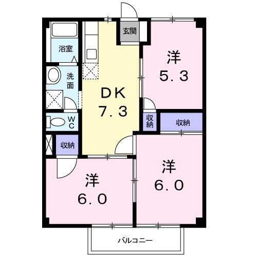 メゾンリバティー(3DK/2階)の間取り写真
