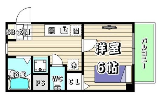 アーバンポイント川名本町 新入学生の合否前申込可(1K/4階)の間取り写真