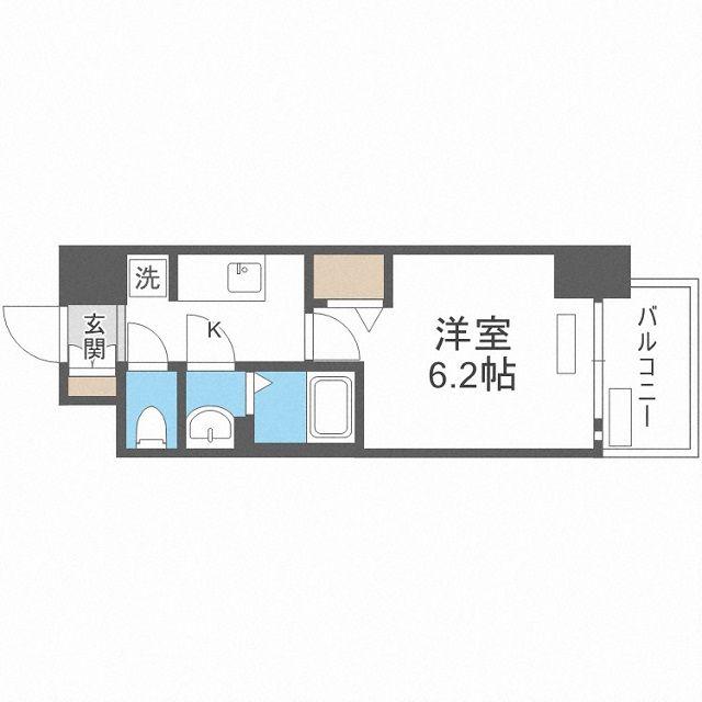 プレサンス天神橋筋六丁目ヴォワール(1K/4階)の間取り写真