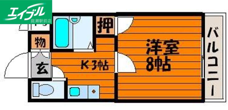 ネクスト津高A(1K/1階)の間取り写真